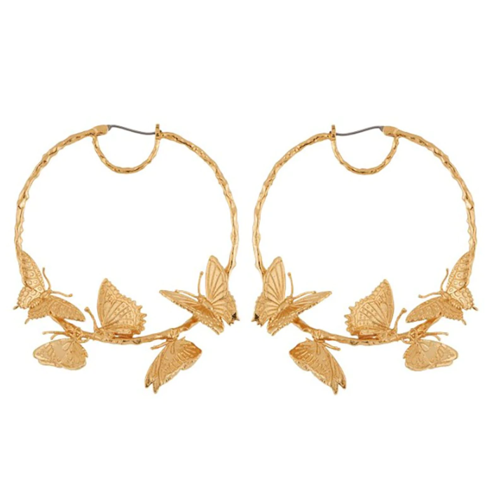 Butterfly Hoop Earrings