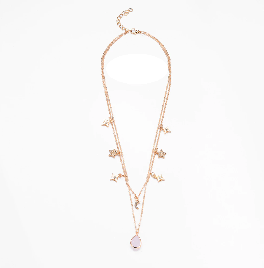 Double Layer Celestial Gem Necklace