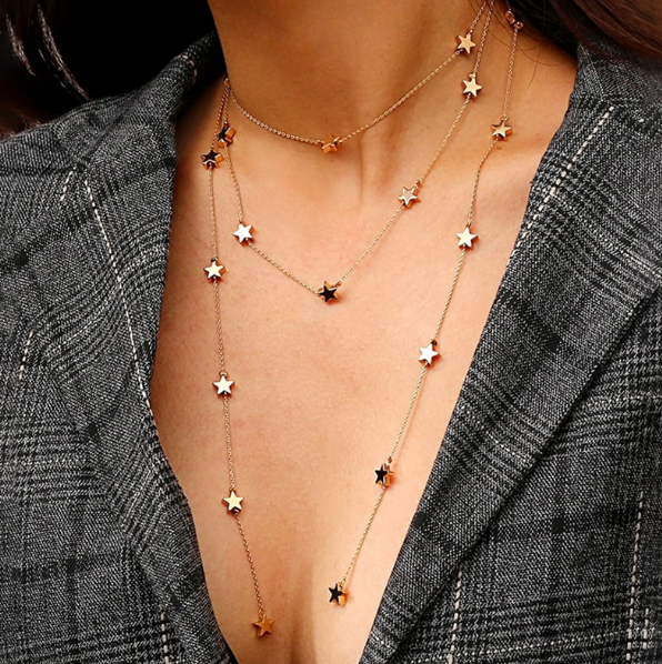 Star Studded Three Layer Necklace
