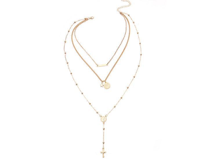Multi Layer Cross Necklace