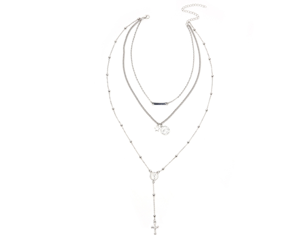 Multi Layer Cross Necklace